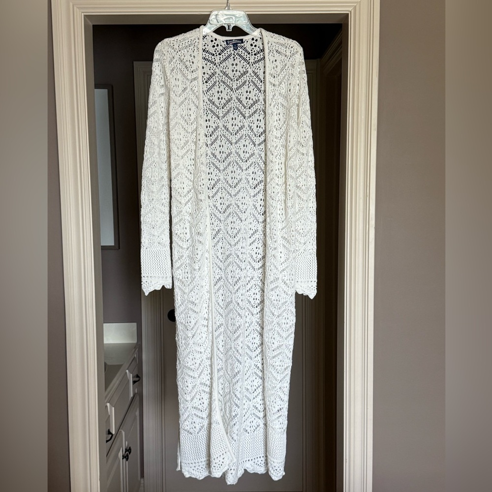 Crocheted cardigan sweater